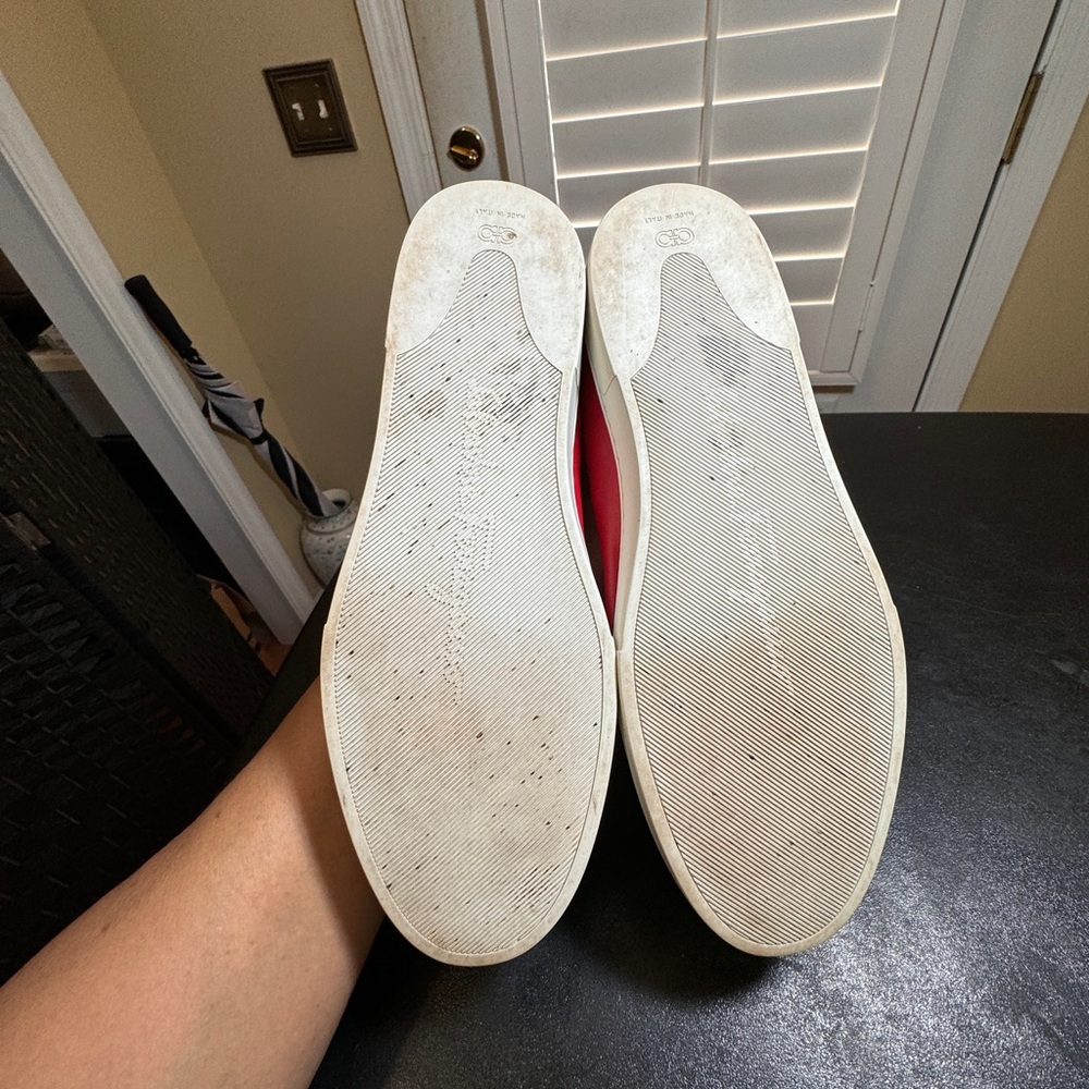 Salvatore Ferragamo size 7.5 C red leather Novello slip on ballet flat Italy - Picture 6 of 12